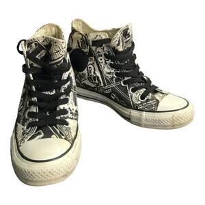 Converse All‎ Star Shoes Andy Warhol Womens Size 5.5 Graphic Heel Wedge Sneakers